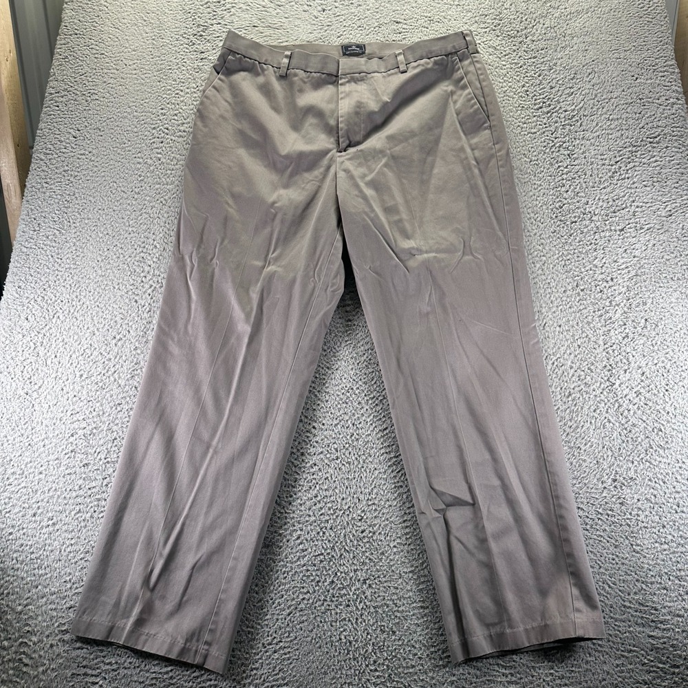 Dockers Pant Mens 40x32 Gray Cotton Dress Straight Preppy Classic‎ Fit Business